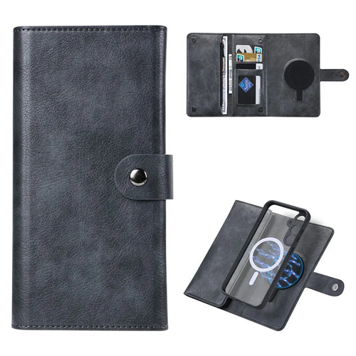 VILI GVB Series for Samsung Galaxy S23 FE Case Wallet PU Leather Detachable Magnetic Phone Cover - Black - 1