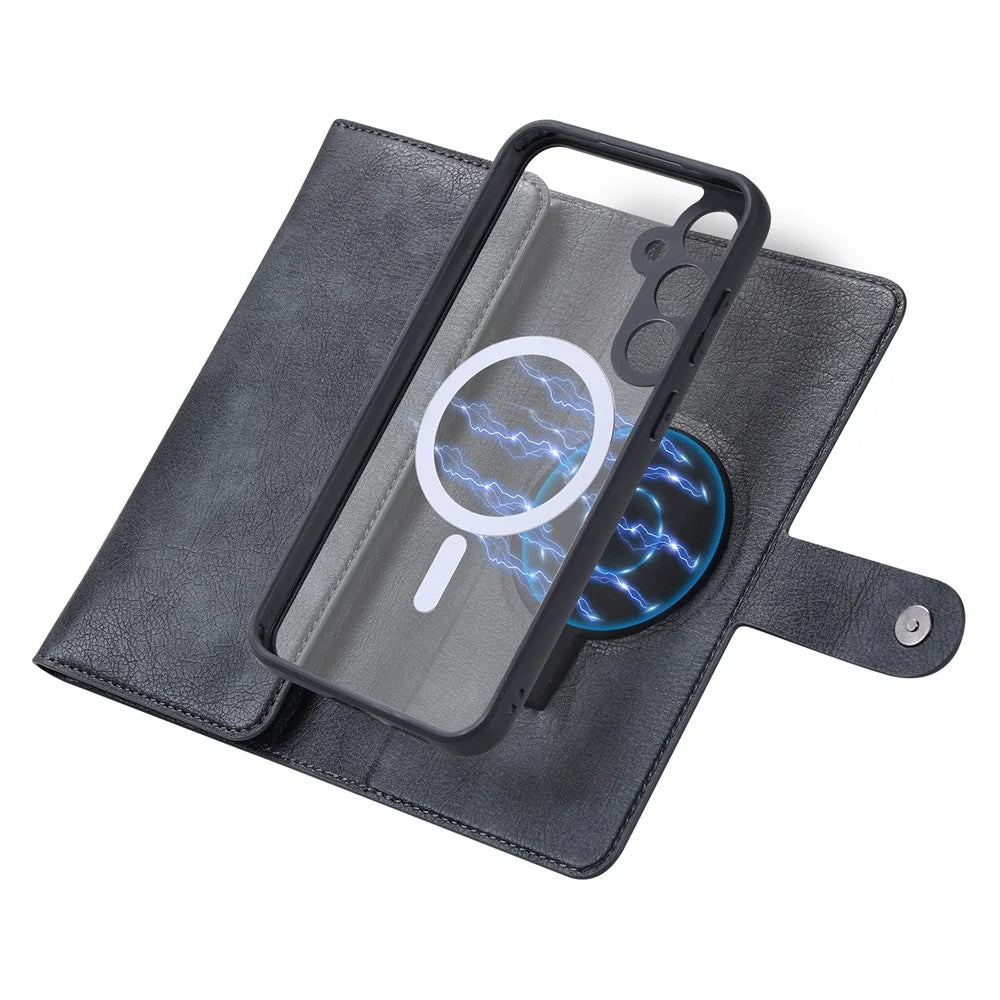 VILI GVB Series for Samsung Galaxy S23 FE Case Wallet PU Leather Detachable Magnetic Phone Cover - Black - 2