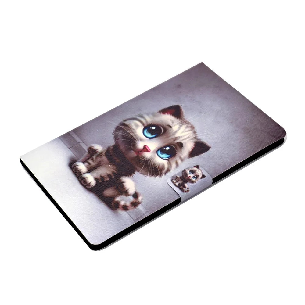 For Samsung Galaxy Tab A11+ / A9+ Case PU Leather+TPU Tablet Cover with Card Slot - Kitten - 6