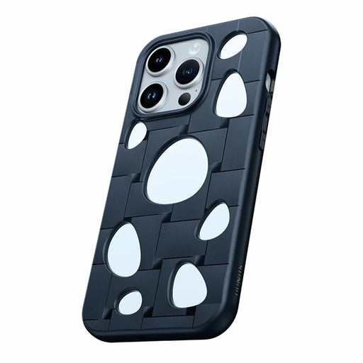 XUNDD For iPhone 15 Pro Max Case Hollow Holes Heat Dissipation TPU Phone Cover - Black - 1