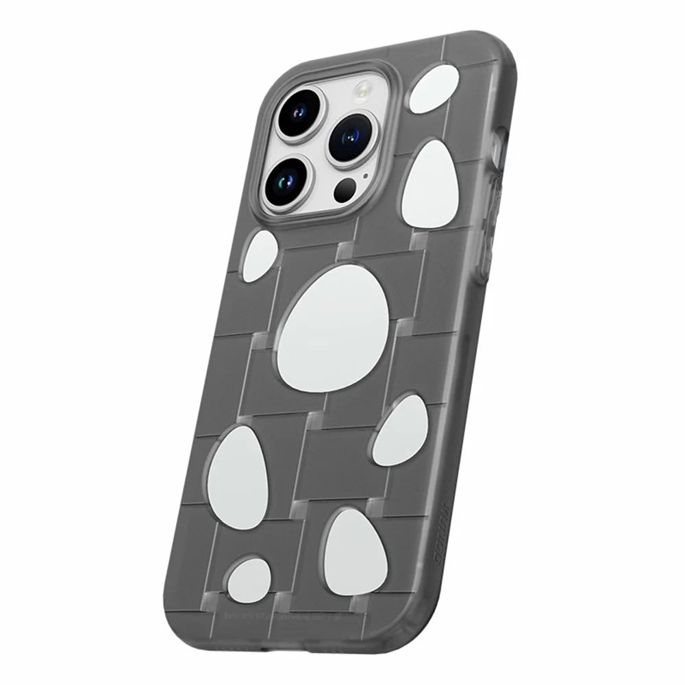 XUNDD For iPhone 15 Pro Cover Hollow Holes Drop-proof TPU Phone Case - Transparent Black - 1