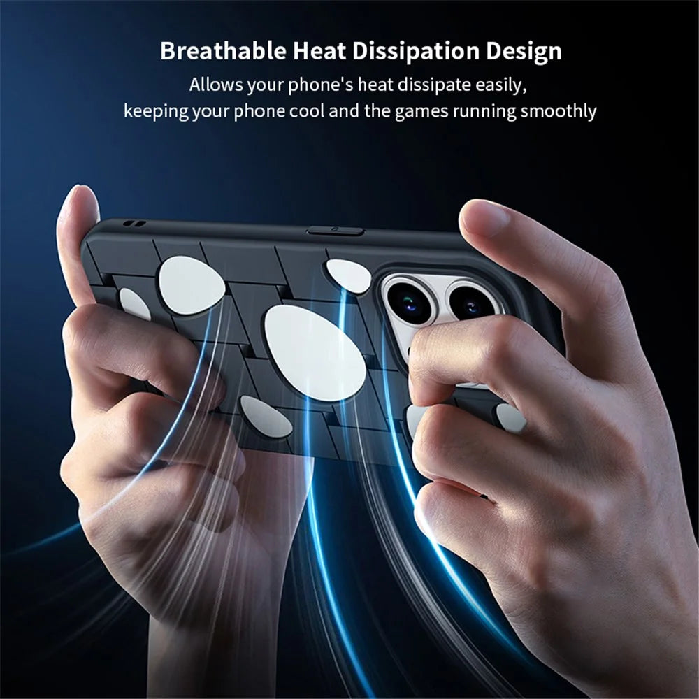 XUNDD For iPhone 15 Pro Cover Hollow Holes Drop-proof TPU Phone Case - Transparent Black - 5