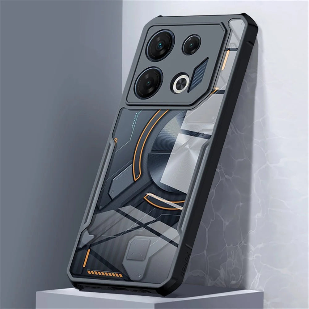 XUNDD For Infinix GT 10 Pro 5G Case Shockproof Acrylic+TPU Phone Back Cover - Black - 4
