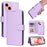 For iPhone 15 Magnetic Case BETOPNICE Detachable PU Leather Phone Cover with Strap - Purple - 1