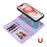 For iPhone 15 Magnetic Case BETOPNICE Detachable PU Leather Phone Cover with Strap - Purple - 5
