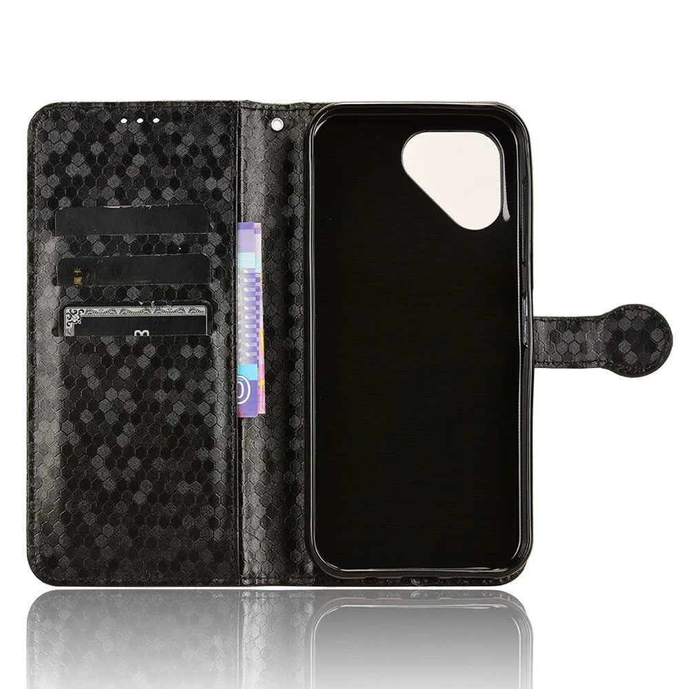 For Fairphone 5 Case Anti-scratch PU Leather Imprinted Wallet Phone Cover - Black - 4