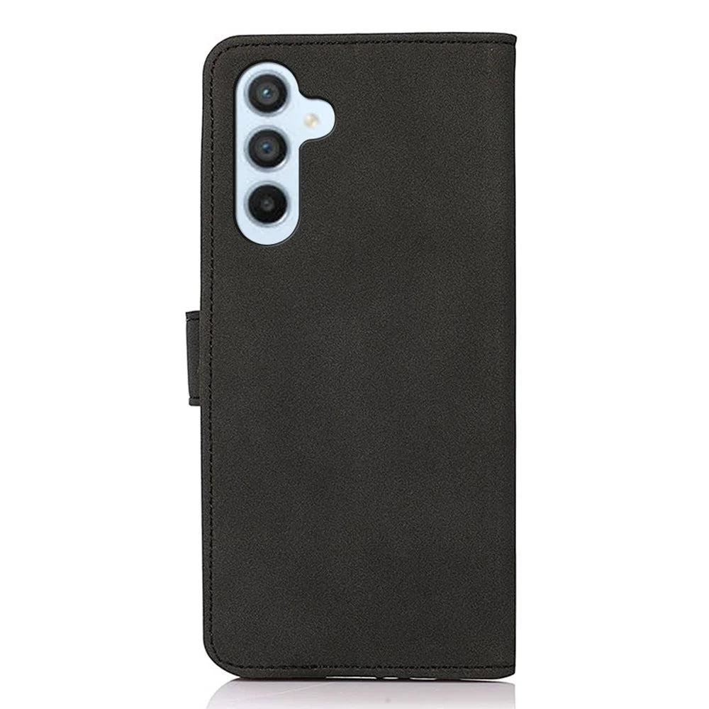 KHAZNEH For Samsung Galaxy A15 4G Case PU Leather Wallet Anti-drop Phone Stand Cover - Black - 7
