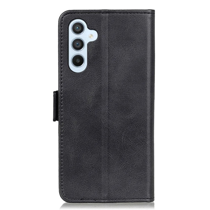For Samsung Galaxy A15 4G Case Full Protection Leather Wallet Stand Phone Cover - Black - 6