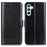 For Samsung Galaxy A15 4G Case Leather Phone Cover Crazy Horse Texture Wallet Shell - Black - 1
