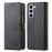 For Samsung Galaxy Z Fold5 5G Case Solid Color Protective Cover PU Leather Wallet Phone Case - Black - 1