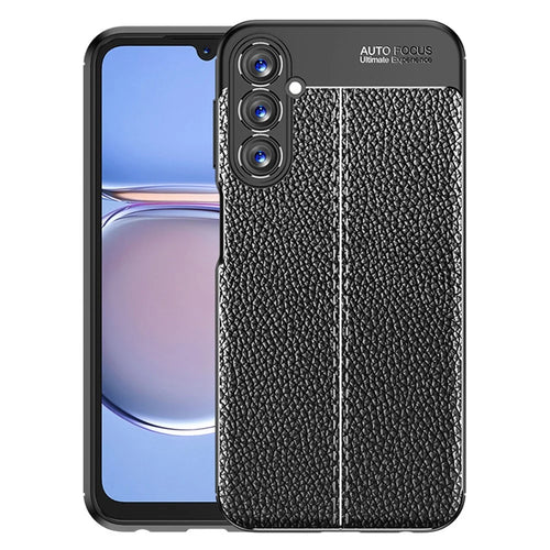 For Samsung Galaxy A05s 4G Case Litchi Texture Flexible TPU Anti-scratch Phone Cover - Black - 1