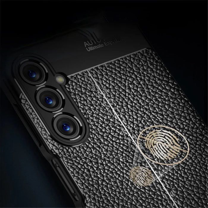 For Samsung Galaxy A05s 4G Case Litchi Texture Flexible TPU Anti-scratch Phone Cover - Black - 3