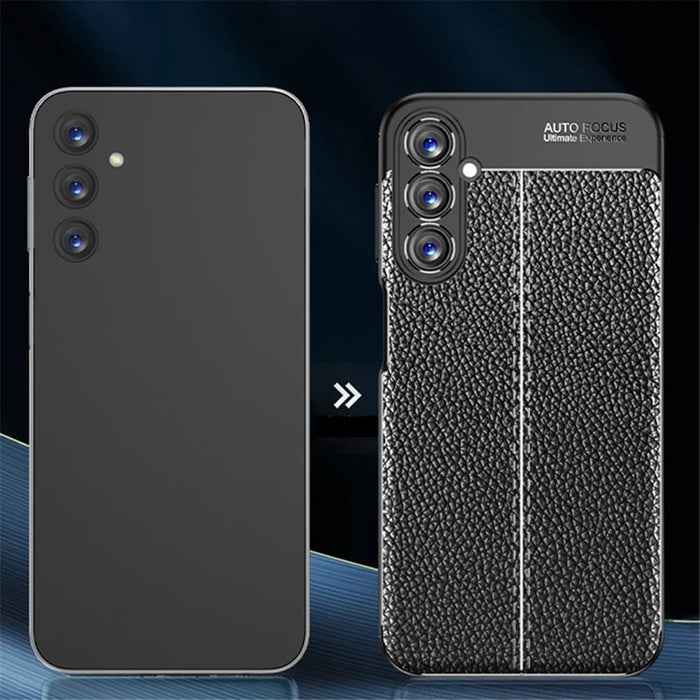 For Samsung Galaxy A05s 4G Case Litchi Texture Flexible TPU Anti-scratch Phone Cover - Black - 5