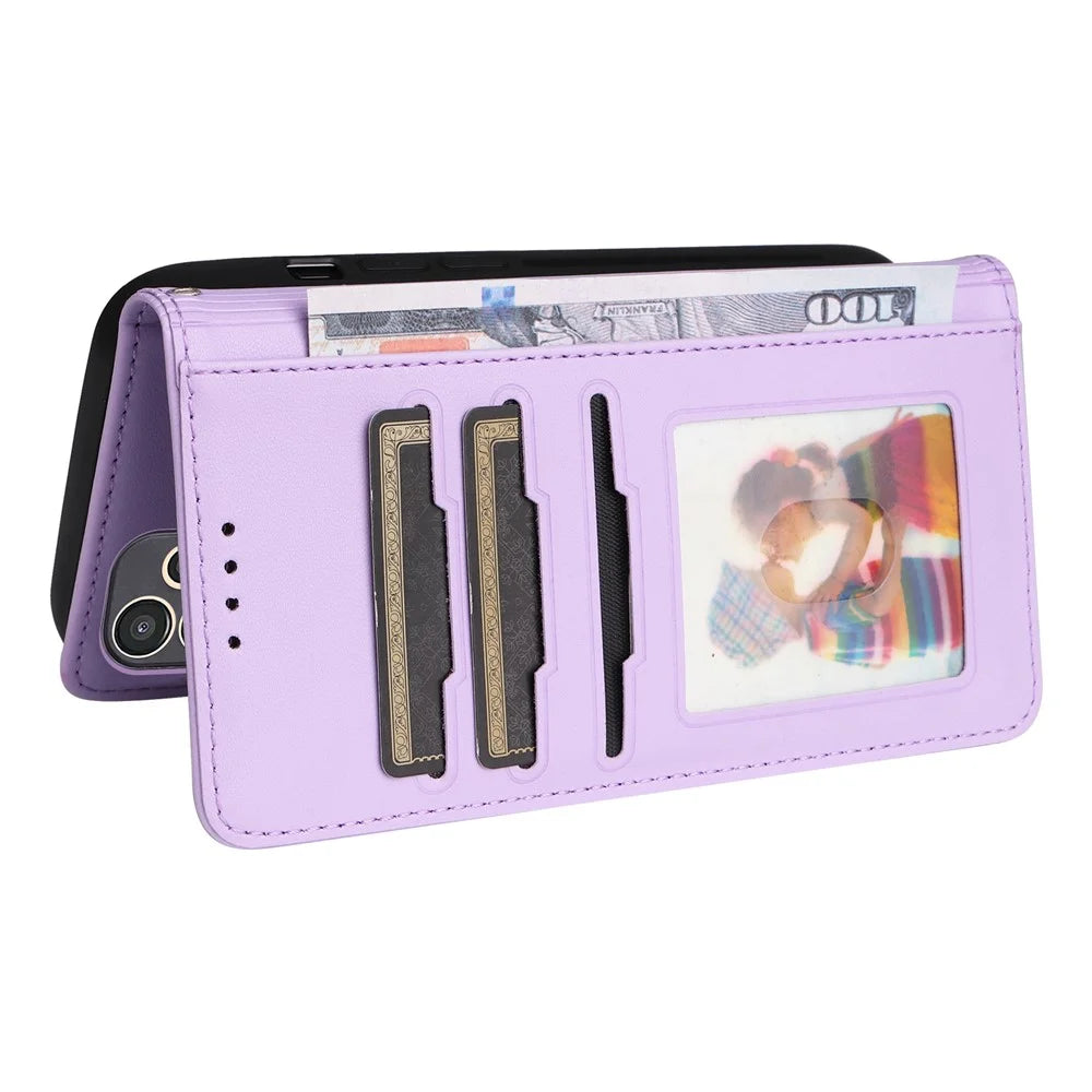 For Samsung Galaxy A13 4G Magnetic Case BETOPNICE Detachable PU Leather Phone Cover with Strap - Purple - 4
