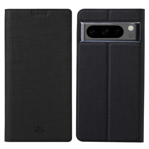 VILI DMX Series For Google Pixel 8 Pro Case Card Holder Leather Phone Stand Cover - Black - 1