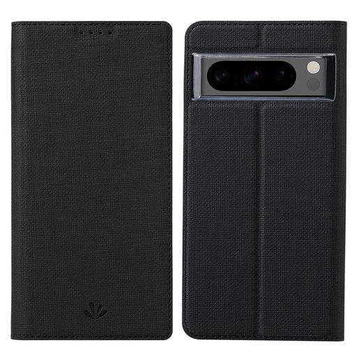 VILI DMX Series For Google Pixel 8 Pro Case Card Holder Leather Phone Stand Cover - Black - 1