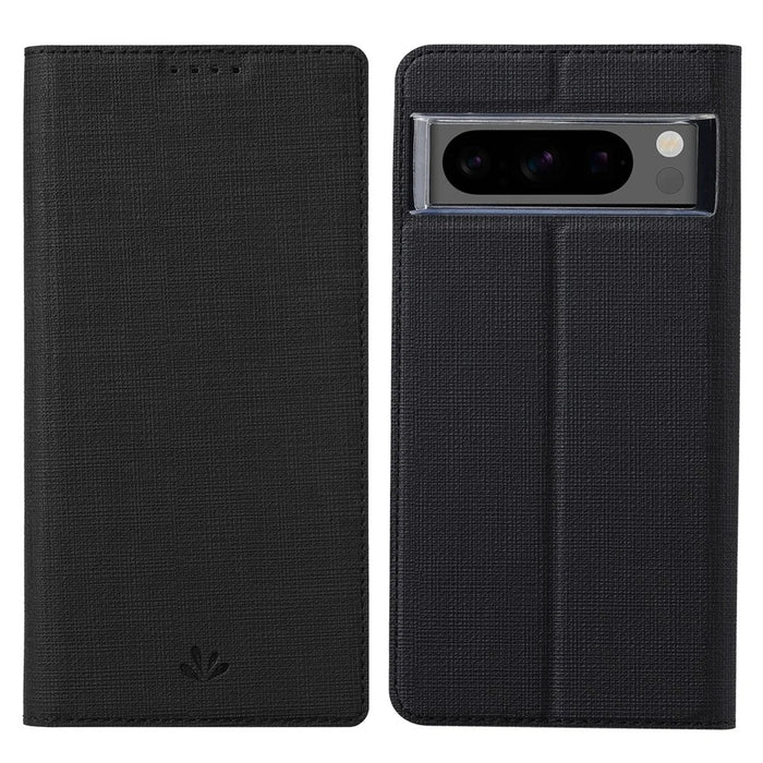VILI DMX Series For Google Pixel 8 Pro Case Card Holder Leather Phone Stand Cover - Black - 1