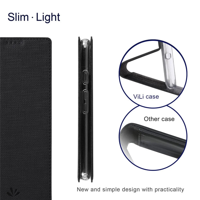 VILI DMX Series For Google Pixel 8 Pro Case Card Holder Leather Phone Stand Cover - Black - 5
