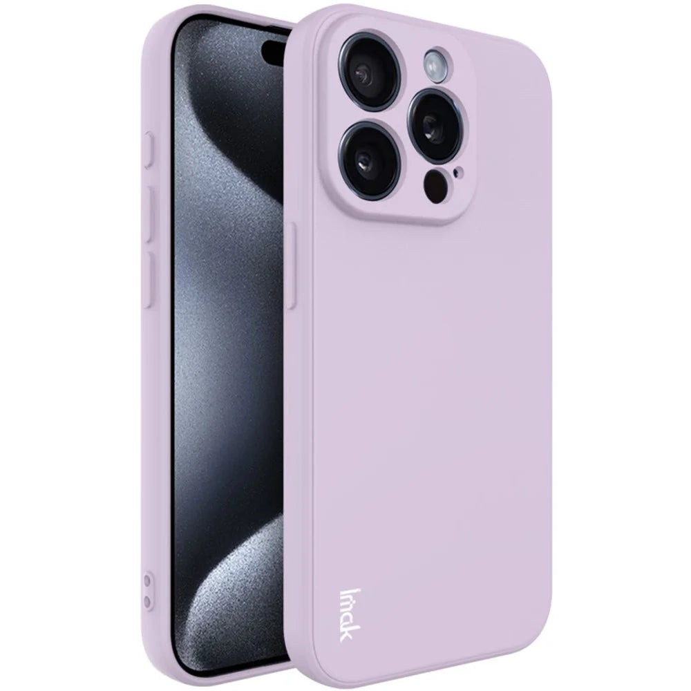 IMAK UC-4 Series for iPhone 15 Pro Case Straight Edge Flexible TPU Phone Cover - Purple - 1