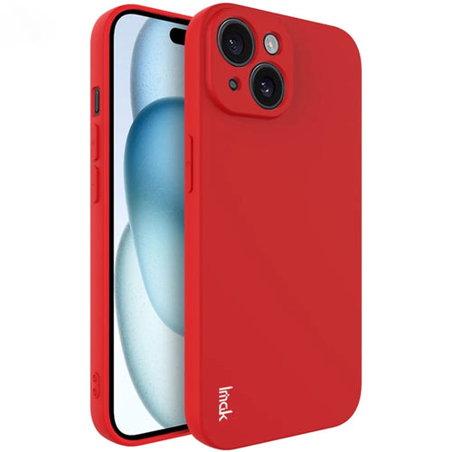 IMAK UC-4 Series for iPhone 15 TPU Case Straight Edge Anti-scratch Phone Cover - Red - 1