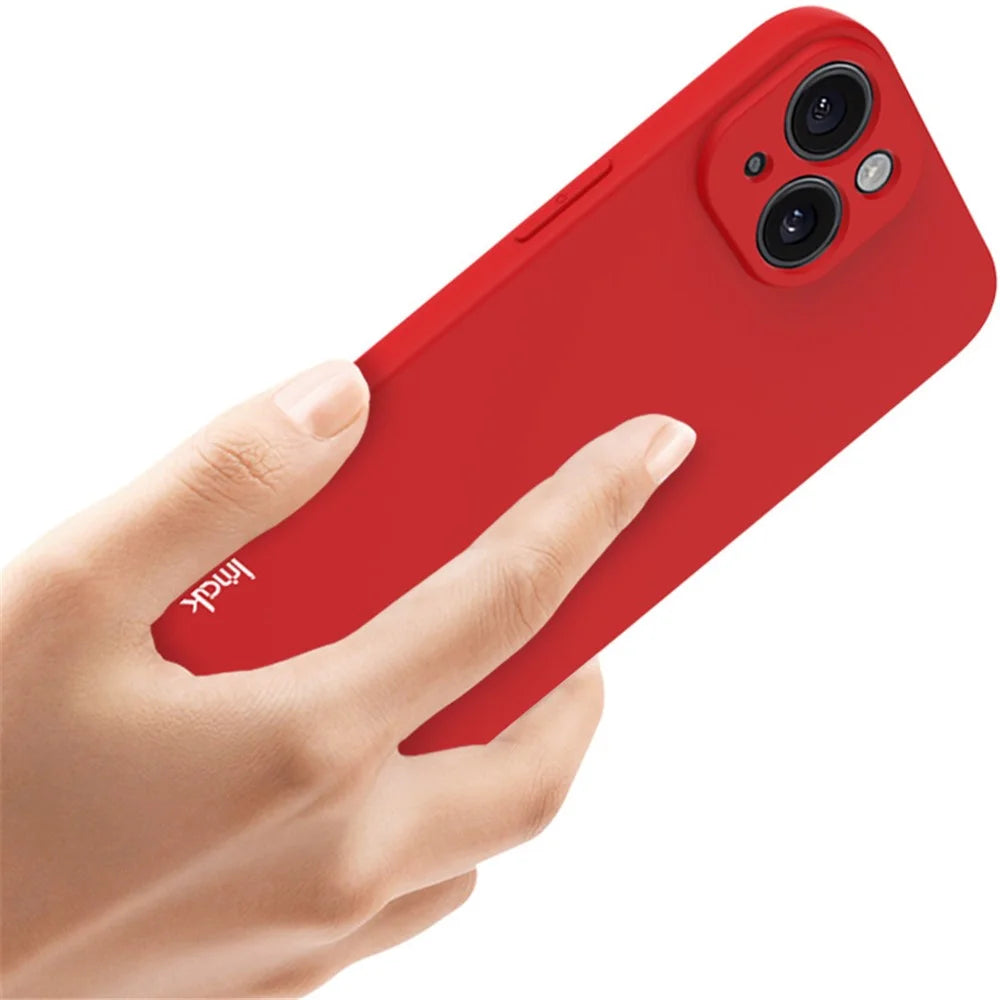 IMAK UC-4 Series for iPhone 15 TPU Case Straight Edge Anti-scratch Phone Cover - Red - 2