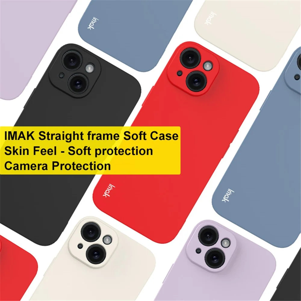IMAK UC-4 Series for iPhone 15 TPU Case Straight Edge Anti-scratch Phone Cover - Red - 5