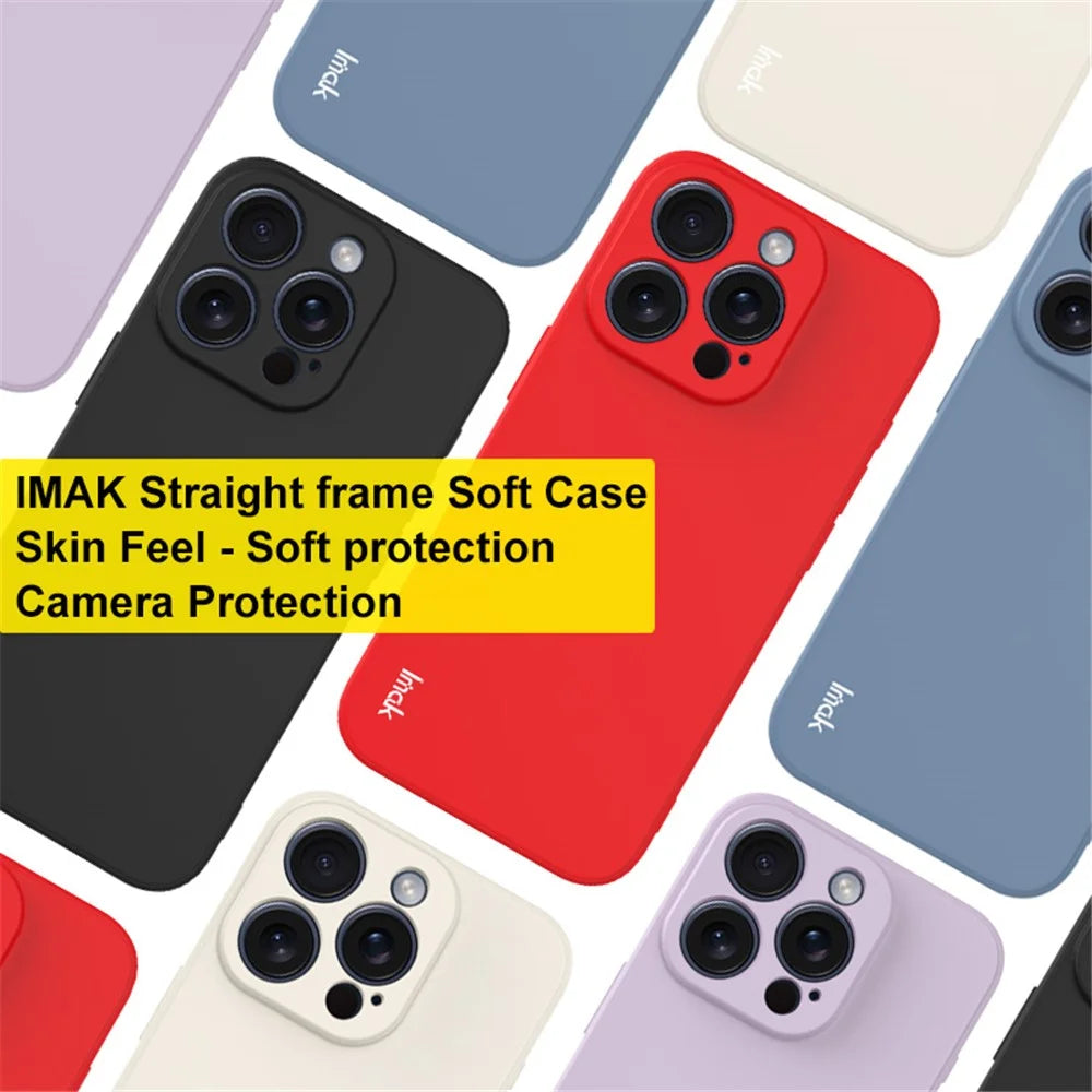 IMAK UC-4 Series for iPhone 15 Pro Max TPU Case Straight Edge Mobile Phone Cover - Purple - 5