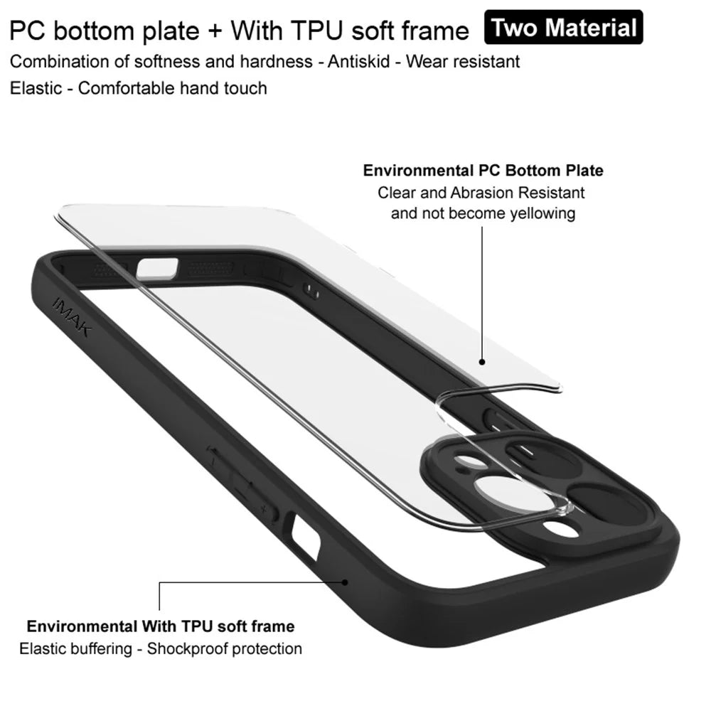 IMAK UX-9A Series for iPhone 15 Pro Max Anti-Scratch Phone Case Clear PC + TPU Mobile Phone Shell - 2