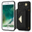 For iPhone 7 / 8 / SE (2020) / SE (2022) Case Leather+TPU Card Holder Shell with Shoulder Strap - Black - 7