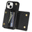 For iPhone 14 Plus Case Organ Card Bag Well-protected PU Leather+TPU Shell with Shoulder Strap - Black - 4