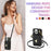 For iPhone 14 Pro Case PU Leather+TPU Kickstand Shell with Shoulder Strap - Black - 6