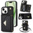 For iPhone 15 Plus Case Scratch Proof PU Leather+TPU Card Holder Cover with Shoulder Strap - Black - 1
