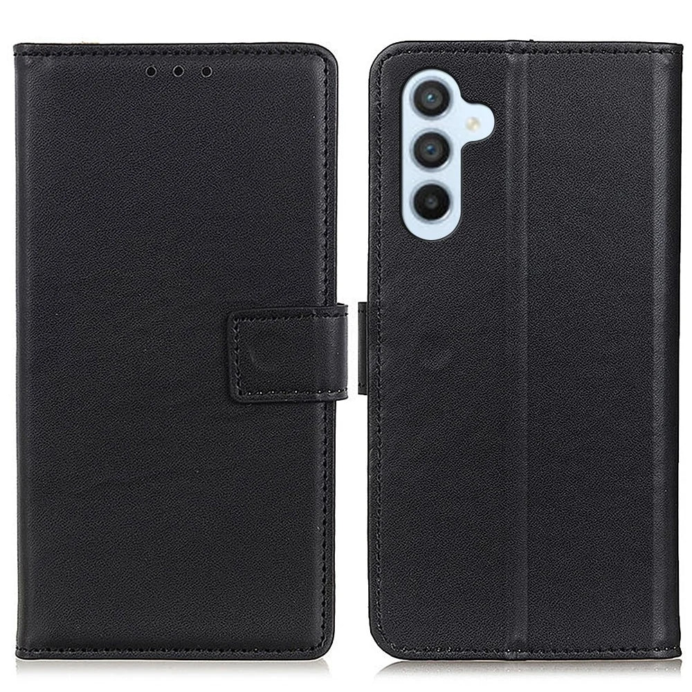 For Samsung Galaxy A15 4G Case PU Leather Flip Stand Phone Wallet Cover - Black - 1