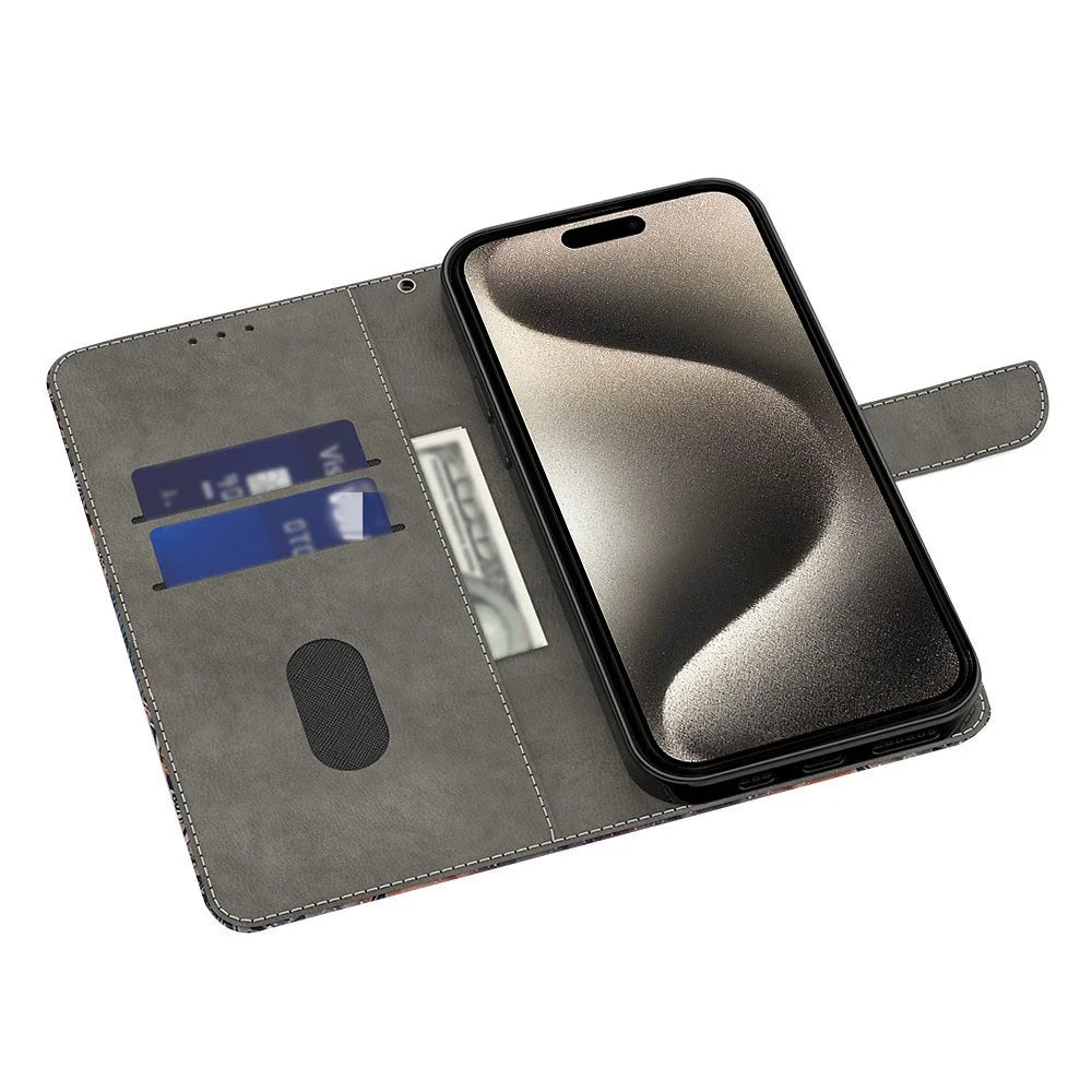 For iPhone 15 Pro Case 3D Pattern Printing Leather Wallet Phone Case - Don't Touch My Phone - 2