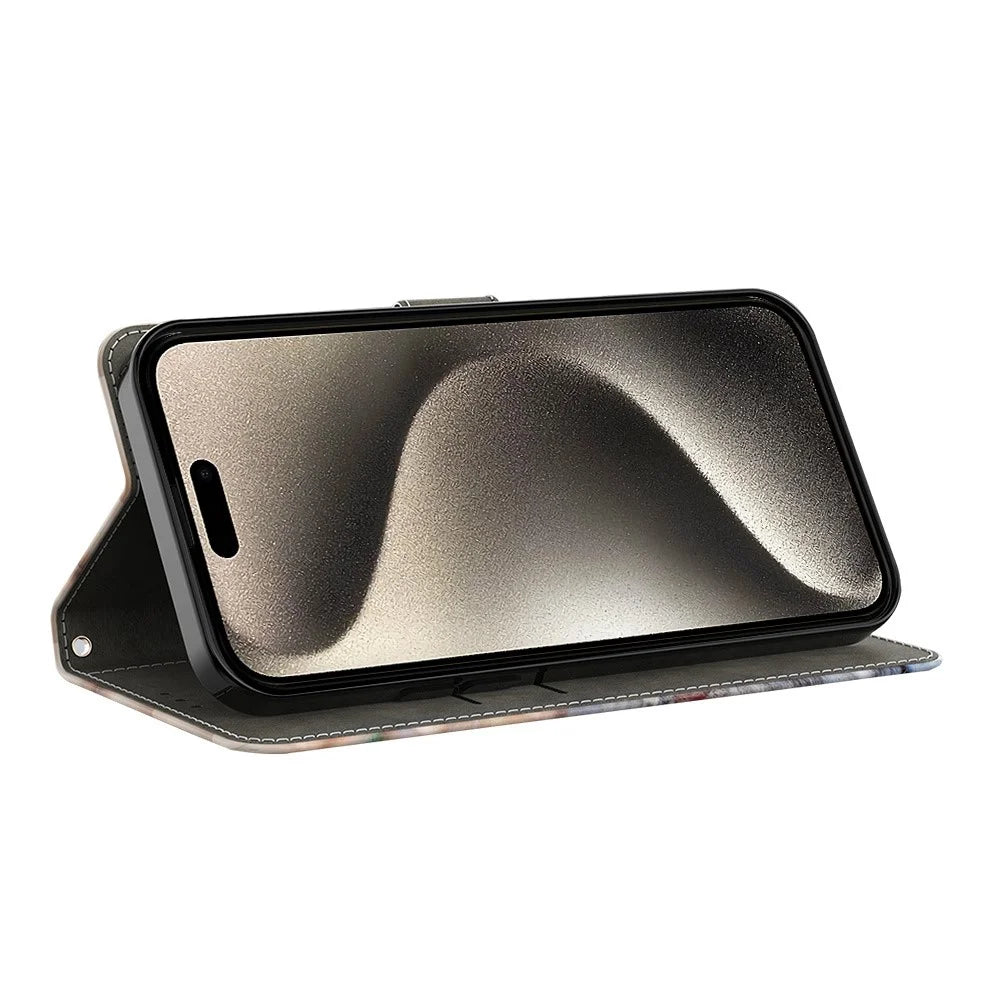 For iPhone 15 Pro Case 3D Pattern Printing Leather Wallet Phone Case - Don't Touch My Phone - 3