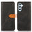 KHAZNEH For Samsung Galaxy A15 4G Case Cowhide Texture PU Leather Stand Phone Cover - Black - 1