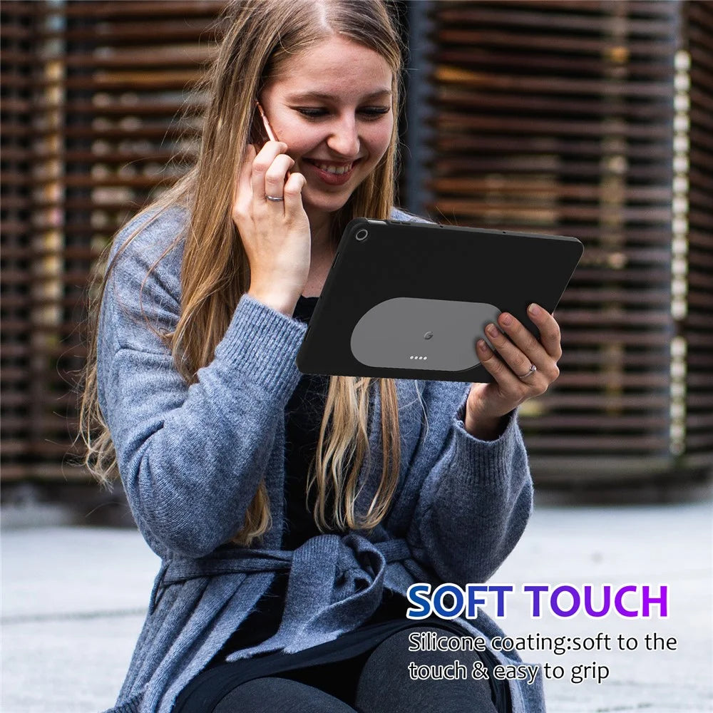 For Google Pixel Tablet Protective Cover Liquid Silicone Microfiber Lining Cushion Tablet Case - Black - 7