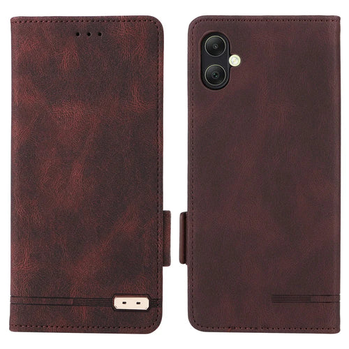 For Samsung Galaxy A05 4G Case PU Leather Stand Mobile Phone Wallet Cover - Coffee - 1