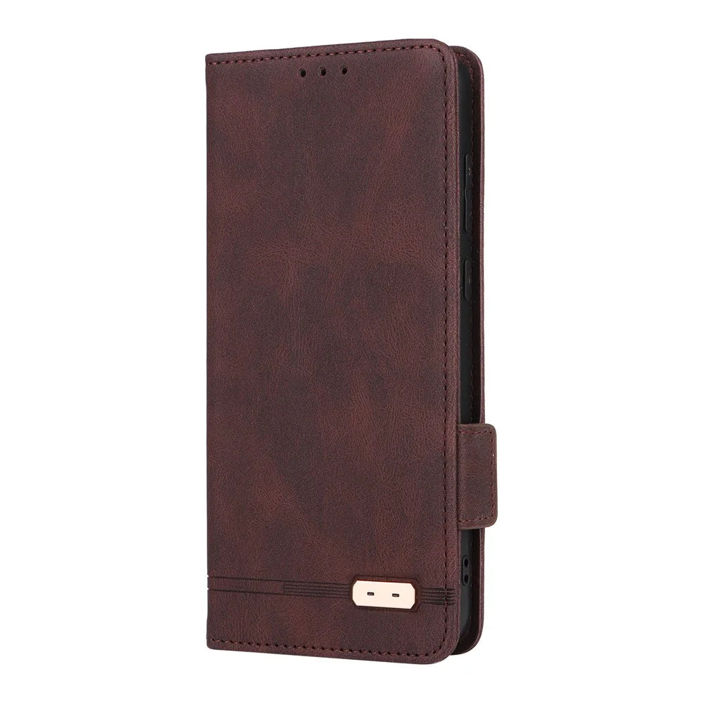 For Samsung Galaxy A05 4G Case PU Leather Stand Mobile Phone Wallet Cover - Coffee - 5