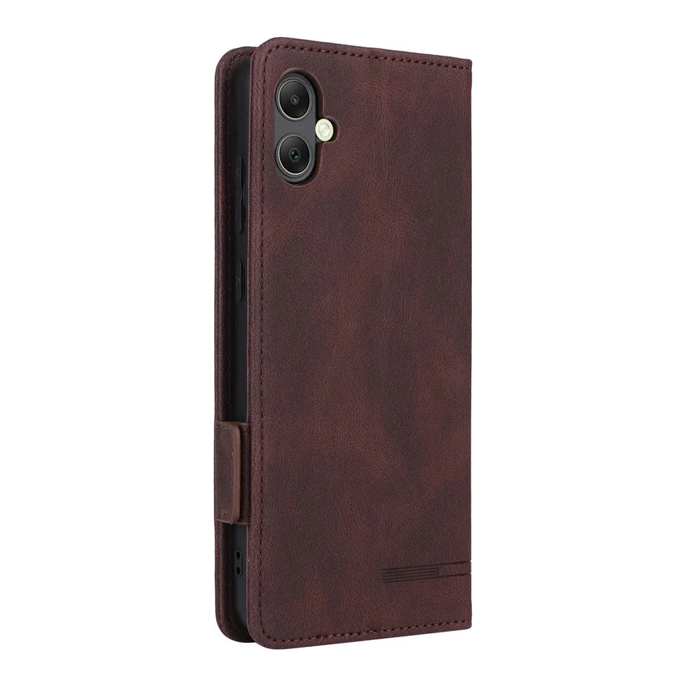 For Samsung Galaxy A05 4G Case PU Leather Stand Mobile Phone Wallet Cover - Coffee - 6