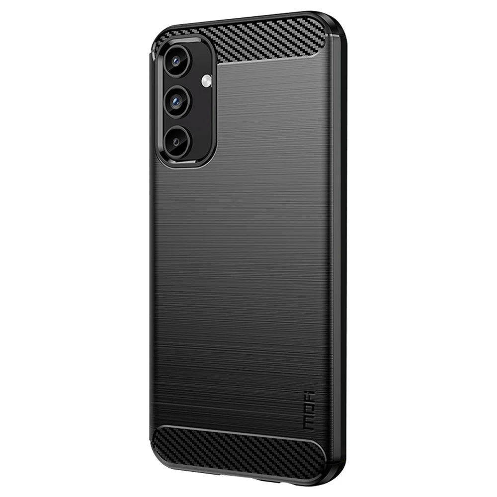 MOFI JK TPU Series-1 For Samsung Galaxy A15 4G Case Carbon Fiber Texture Phone Cover TPU Shell - Black - 2