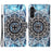 For Samsung Galaxy A15 4G Leather Case with Strap and Card Holder Pattern Printing Phone Stand Cover - Mandala Flower - 1