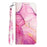 For Samsung Galaxy A15 4G Case with Strap Marble Pattern Leather Phone Cover Card Holder - Pink+Purple+Gold LS001 - 6