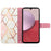 For Samsung Galaxy A05s 4G Leather Case with Shoulder Strap Marble Pattern Phone Stand Cover - Pink+White LS002 - 2