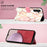 For Samsung Galaxy A05s 4G Leather Case with Shoulder Strap Marble Pattern Phone Stand Cover - Pink+White LS002 - 6