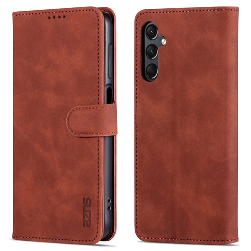 AZNS For Samsung Galaxy A25 5G (Global) (161.0 x 76.5 x 8.3mm) Case Leather Flip Stand Wallet Cover - Brown - 1