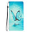 For Samsung Galaxy A15 5G Case Wallet PU Leather Pattern Print Phone Cover - Blue Butterfly - 6
