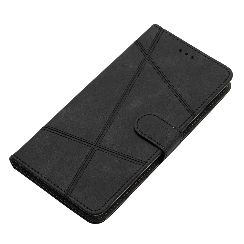 For Samsung Galaxy A15 5G Case PU Leather Stand Phone Wallet Cover - Black - 5