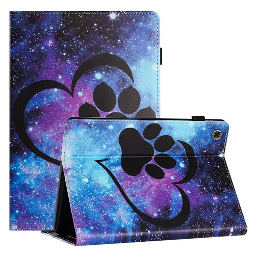 For Samsung Galaxy Tab A11 / A9 PU Leather Case Pattern Printing Tablet Cover with Card Holder - Love Footprint - 1