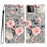 For Samsung Galaxy A22 5G (EU Version) Case Wallet PU Leather 3D Pattern Phone Cover - Flowers - 1